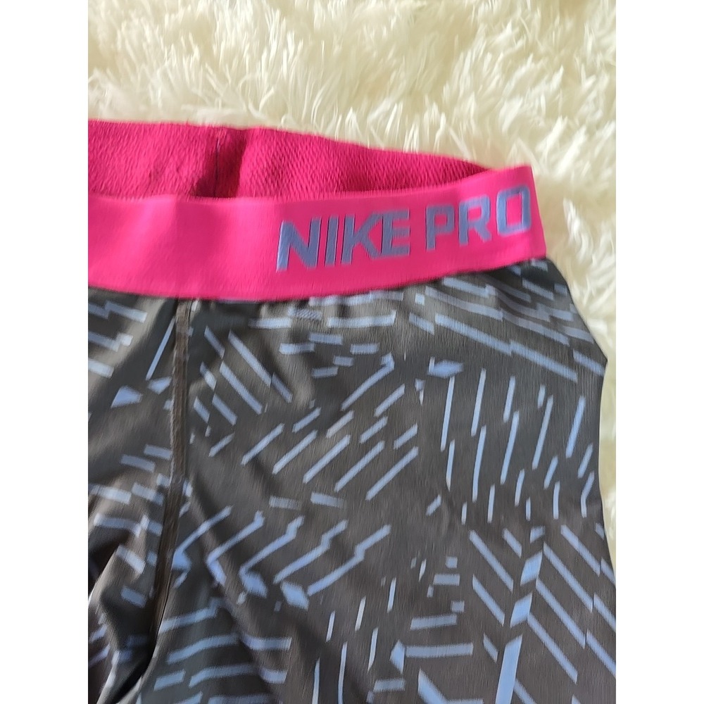 Nike Pro Dri Fit Womens Mid Rise Capri Multicolor Athletic Compression Pants S - Picture 2 of 9